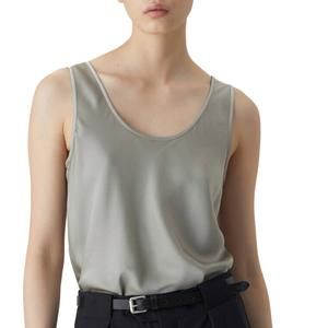 NEW CLOSED shiny tank top in grey veneer